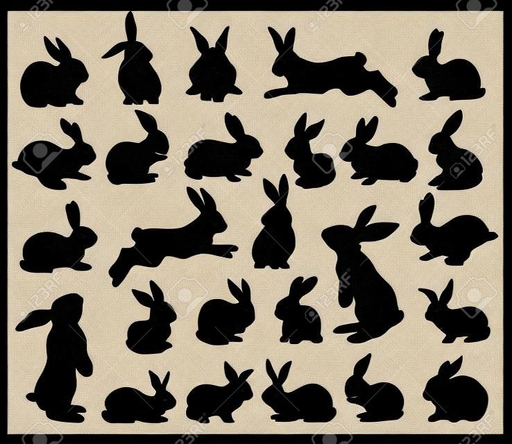 collection of rabbit silhouettes