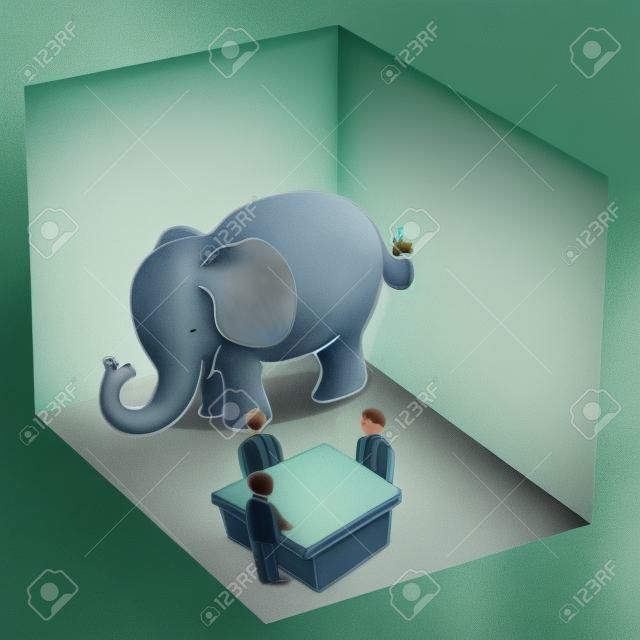 Ein Bild von einem Elefanten im Raum Metapher.