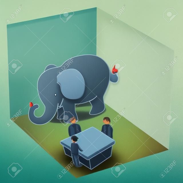 객실 은유에서 코끼리의 이미지.