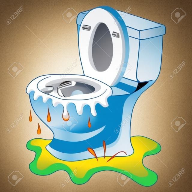 Egy kép egy eldugult WC.
