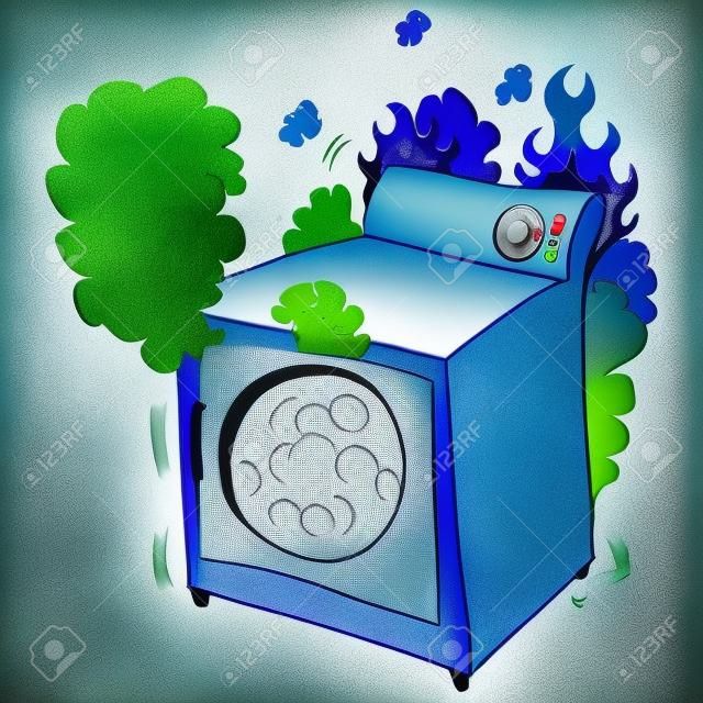 Een afbeelding van een kapotte wasdroger