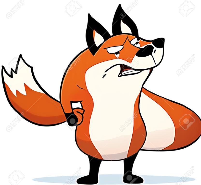 A cartoon fox with an angry expression.