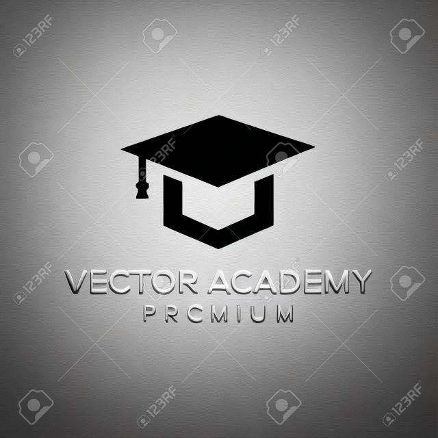 modelo de vetor de ícone de logotipo da academia letra V