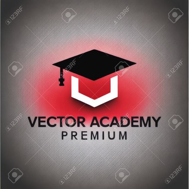 modelo de vetor de ícone de logotipo da academia letra V