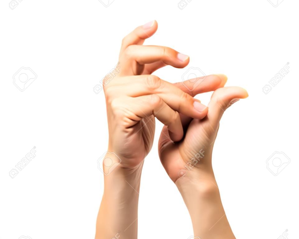 Studio shot of an unrecognizable man snapping his fingers against a white background