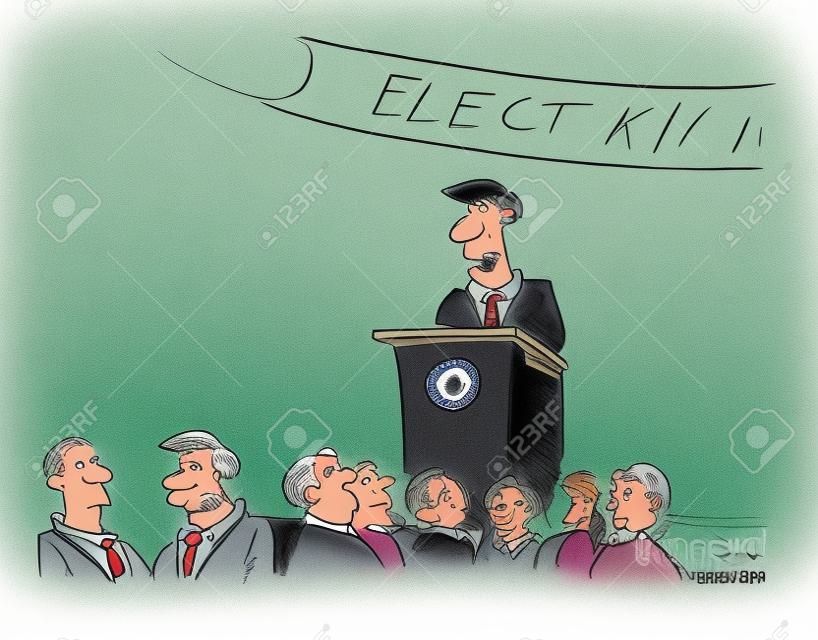 dibujos animados de un discurso político