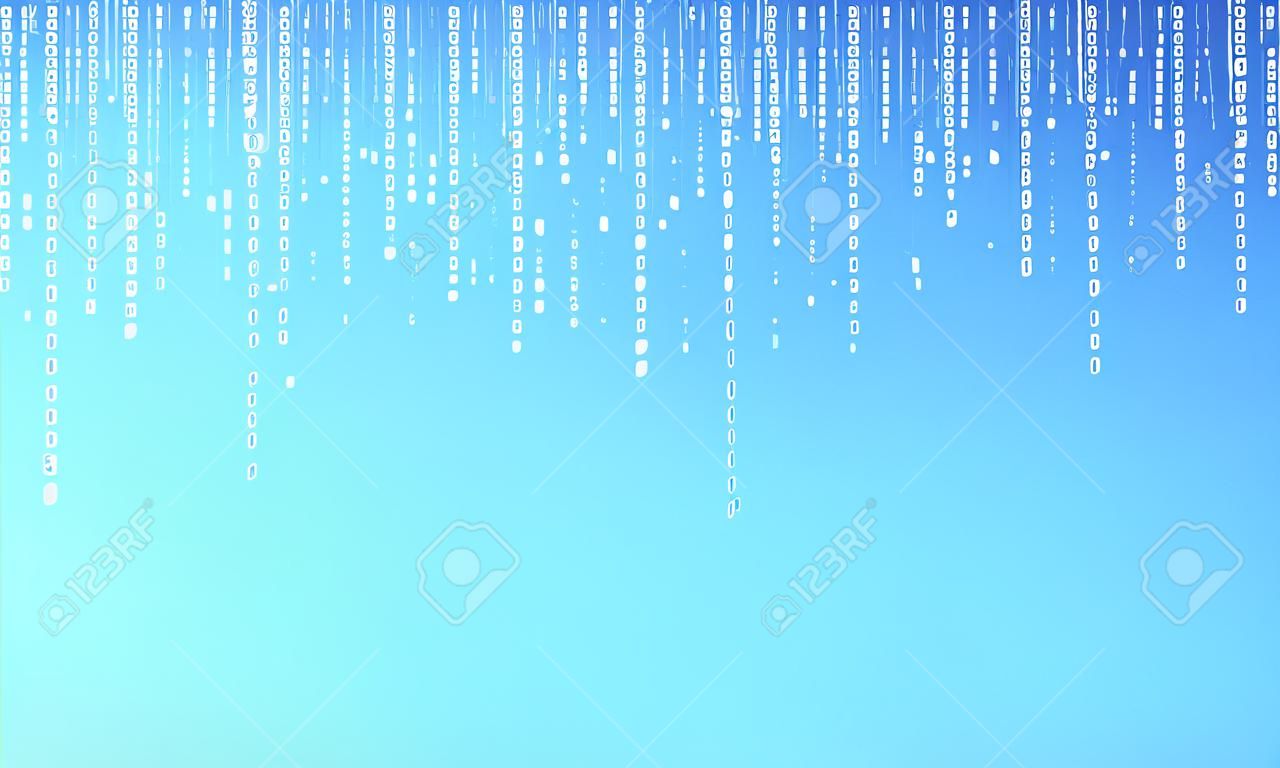 Falling binary code background. Digital technology wallpaper. Vector graphic illustration.