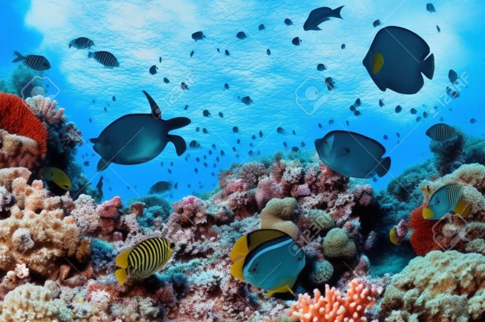 珊瑚のコロニー、紅海、エジプトの写真