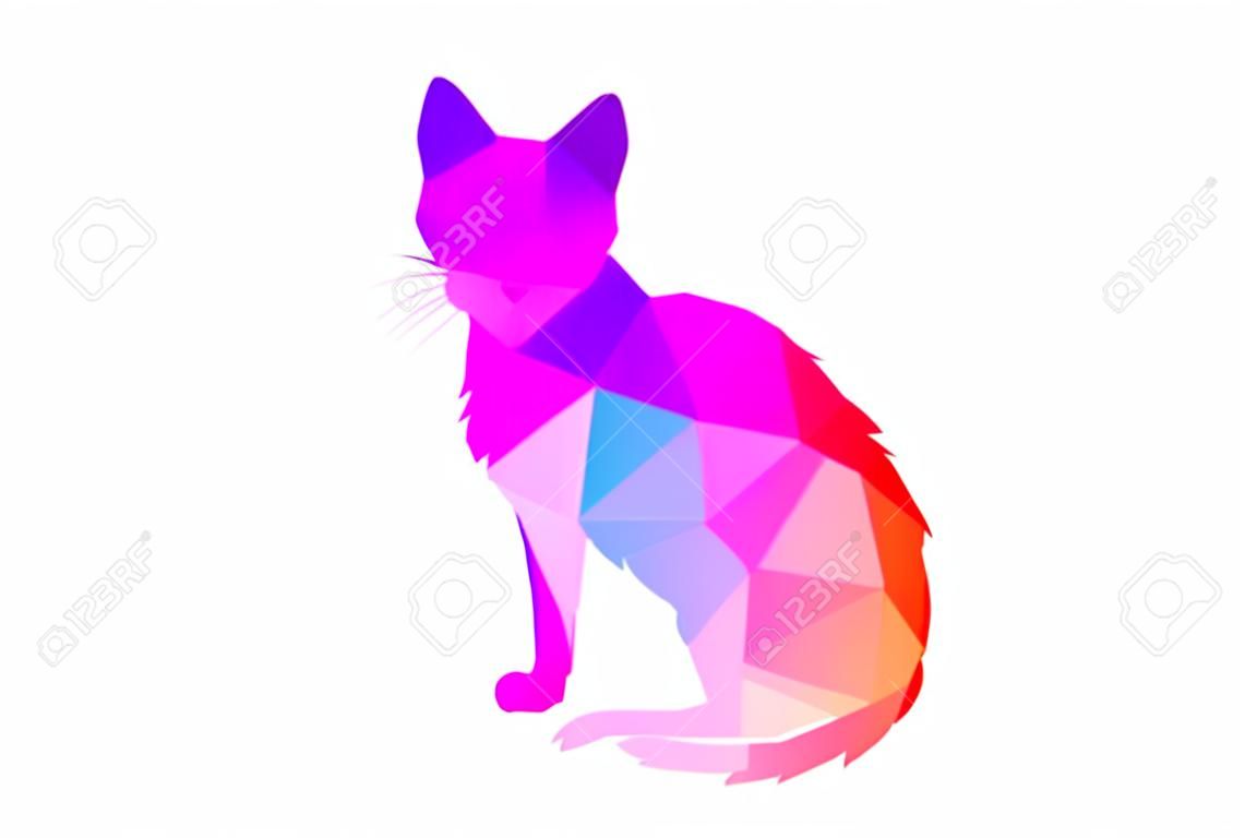 colorful polygon cat