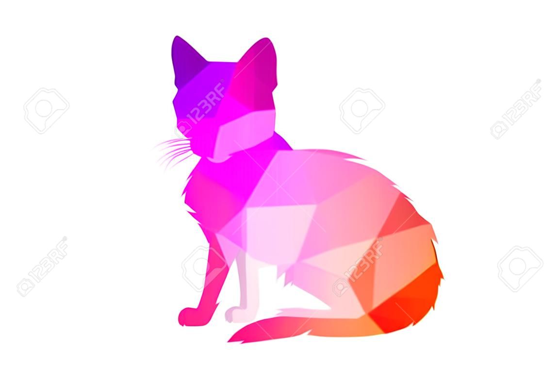 colorful polygon cat