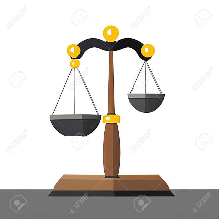 Vector Illustration of Scales of Justice  the Law Balance Symbol