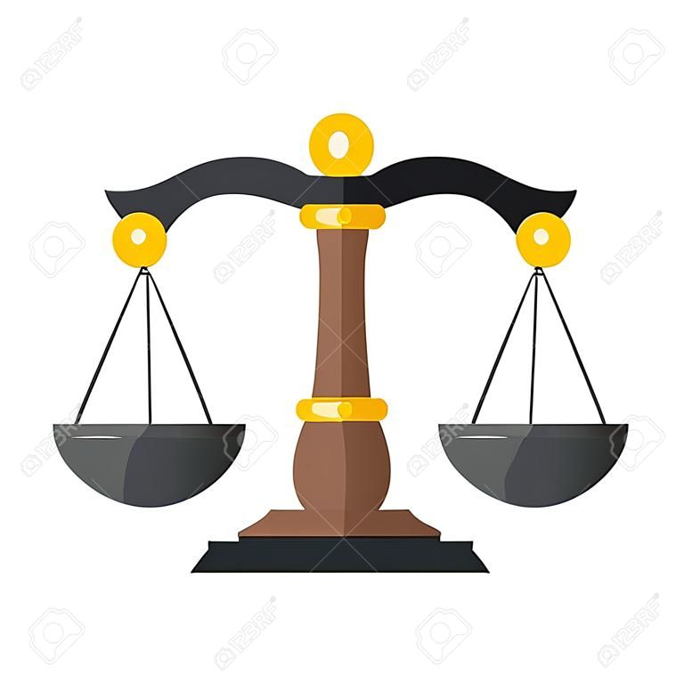 Vector Illustration of Scales of Justice  the Law Balance Symbol