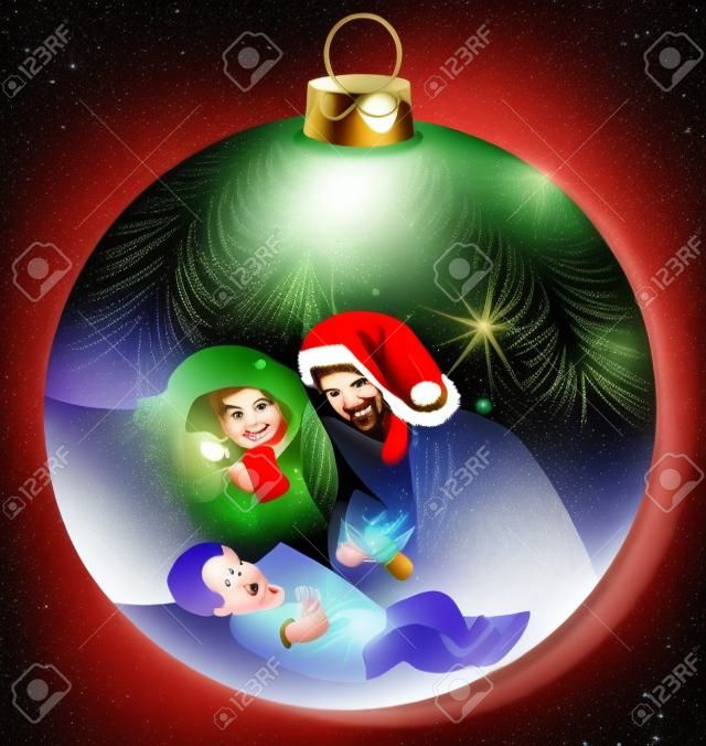 Bola de Natal com a Sagrada Família