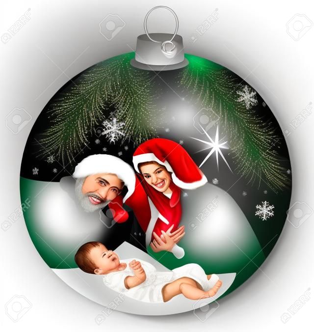 Bola de Navidad con la Sagrada familia