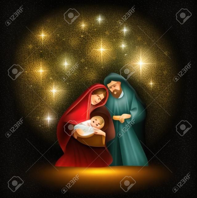 Holiday background with Holy Family