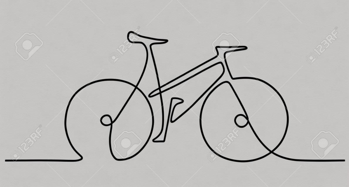 Desenho abstrato de uma linha com bicicleta