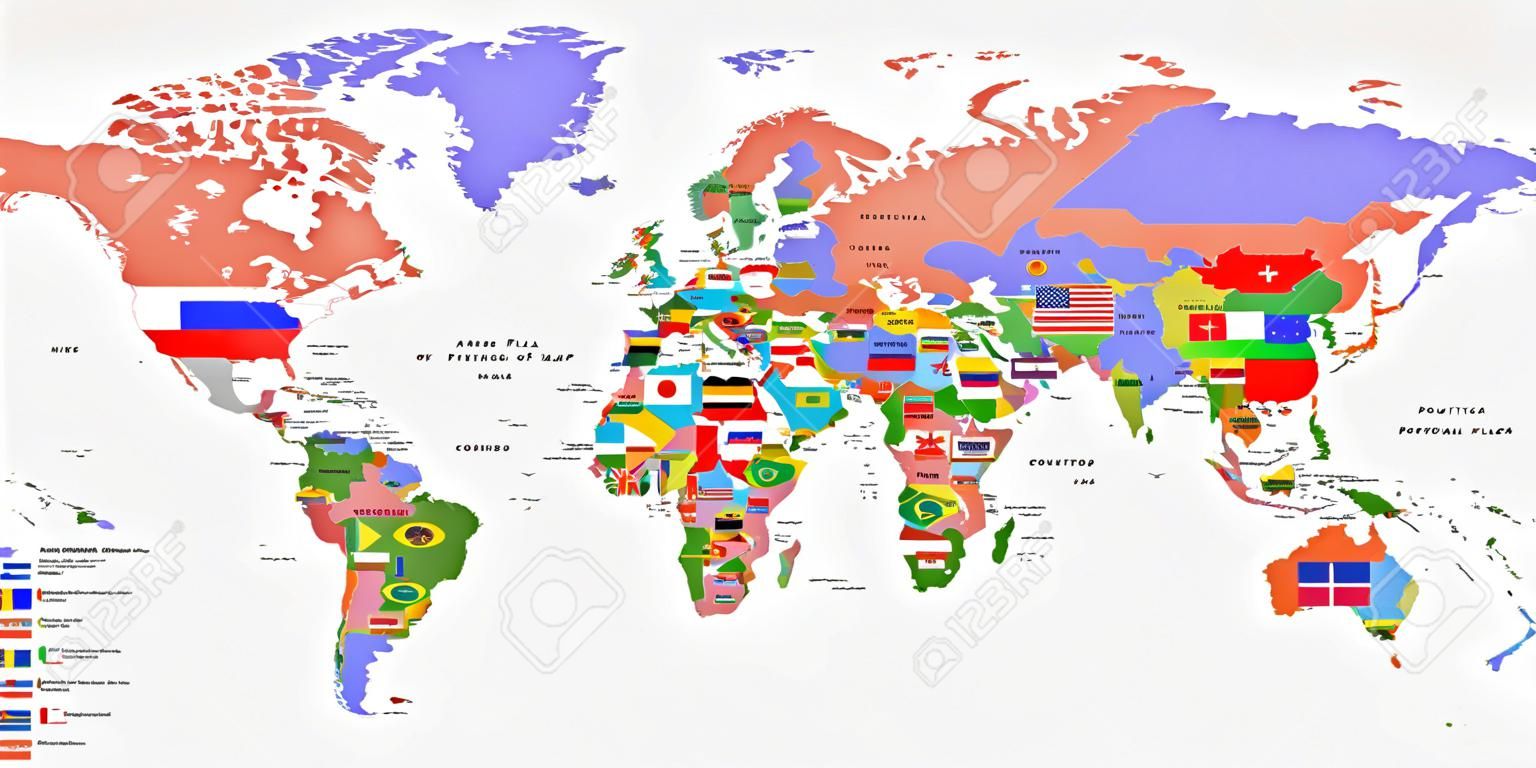 Todas las banderas del mundo con nombre (2024)