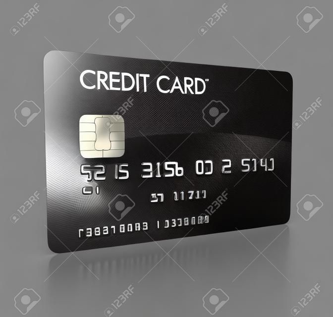 черная кредитная карта, изолированная на белом