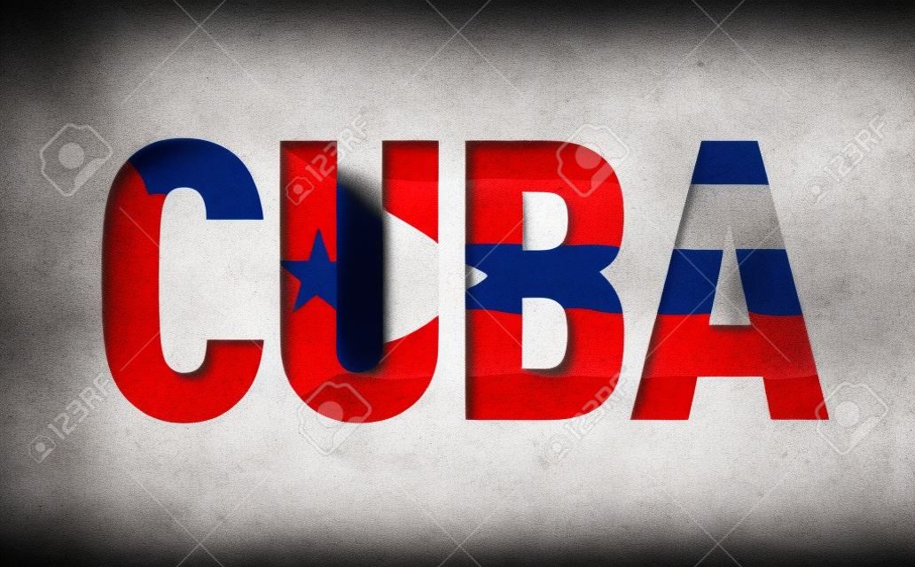 carattere di testo della bandiera cubana. sfondo simbolo cuba