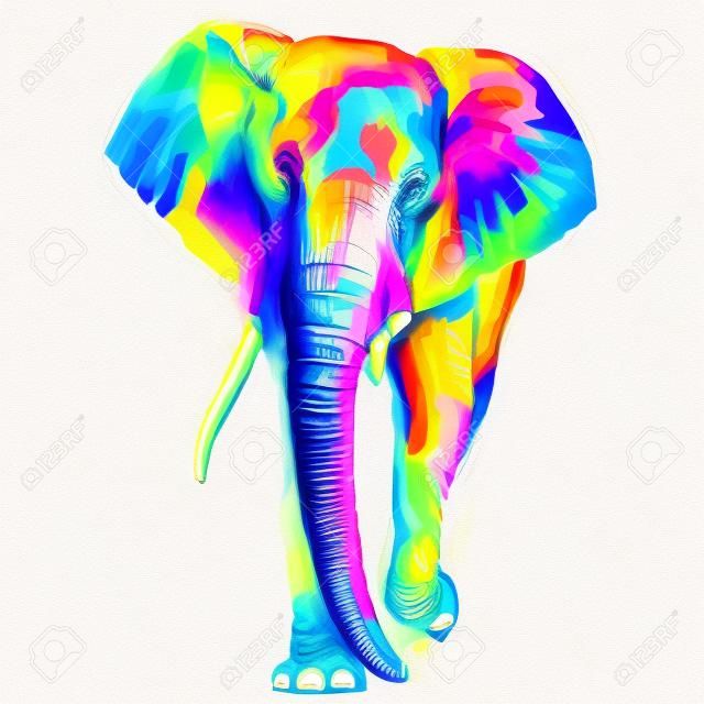 Ilustração colorida do elefante