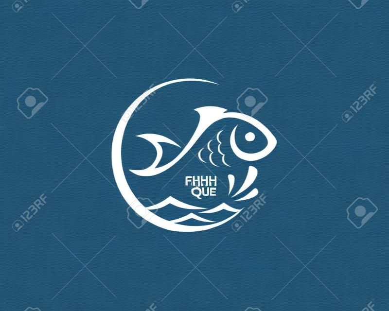Modello logo pesce Simbolo vettoriale creativo