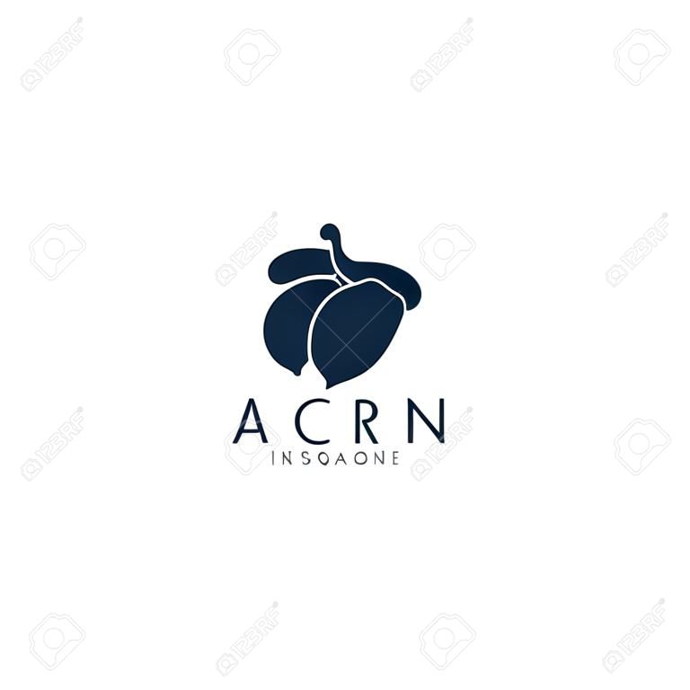 Acorn OAK inspiração simples logotipo ilustração vector ícone modelo