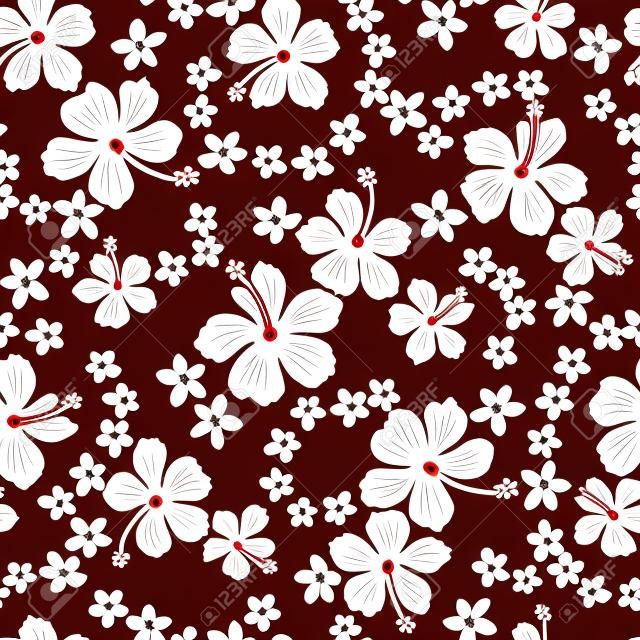 Hibiscus flower seamless pattern