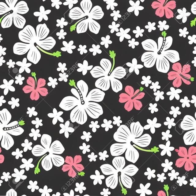 Hibiscus flower seamless pattern