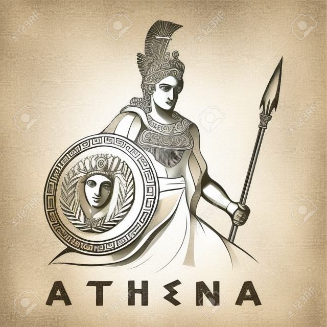 Griechische Göttin Athena Illustration Vektor Vorlage