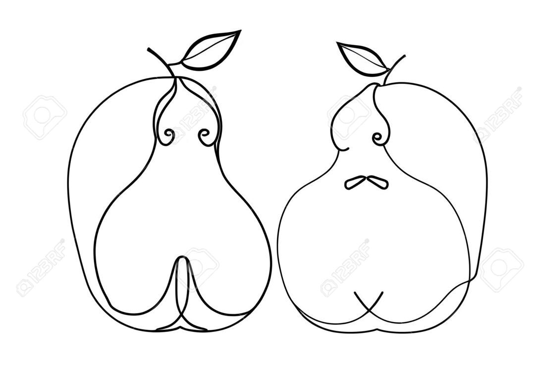 Ciało kobiety kształtuje jabłko gruszka typy ikona ilustracja wektorowa