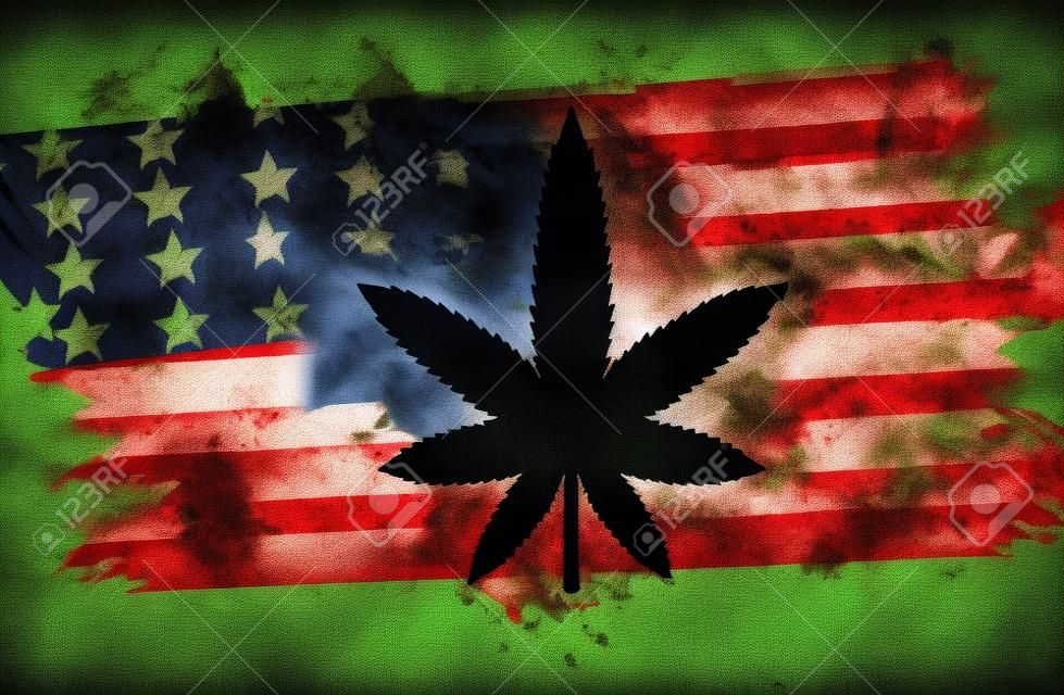 Marihuana-amerikanische Flagge