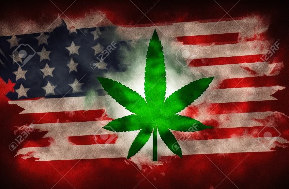 Marihuana-amerikanische Flagge
