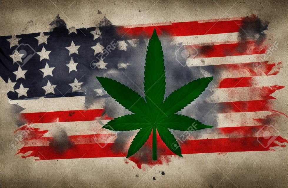 Bandera americana de marihuana