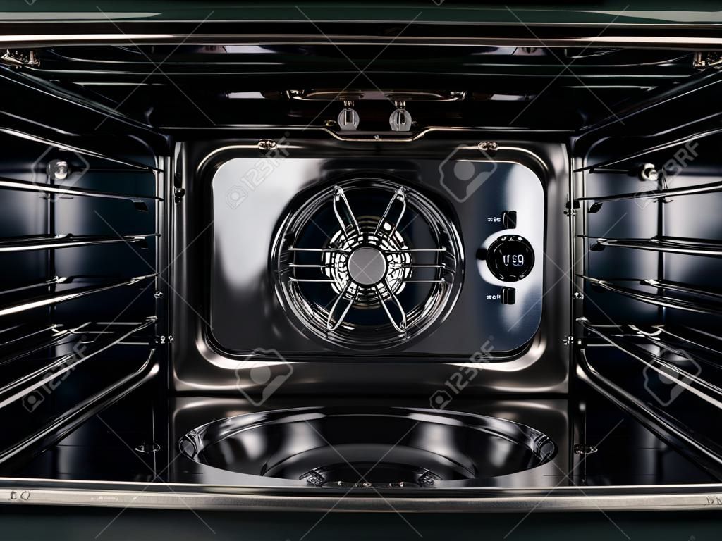 modern powerful electric oven with fan and automatic cleaning function, built-in oven sheaf with coating