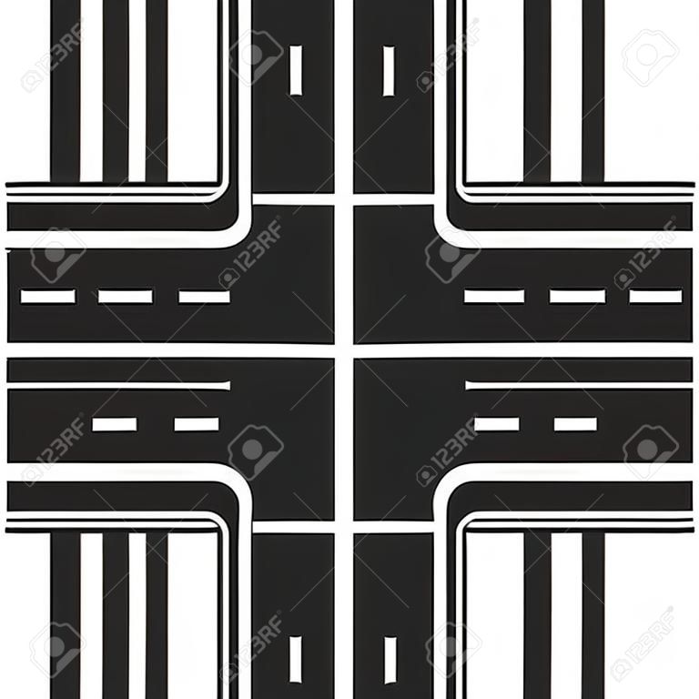 road junction, Illustration crossroads, highway intersection,