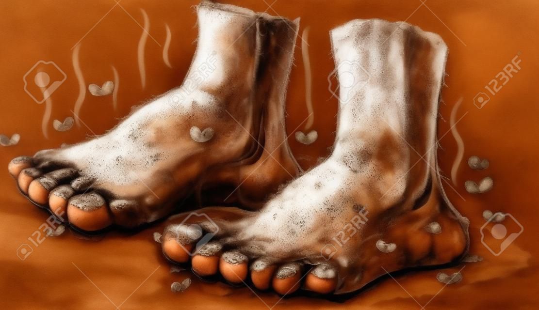 Vecchi piedi sporchi