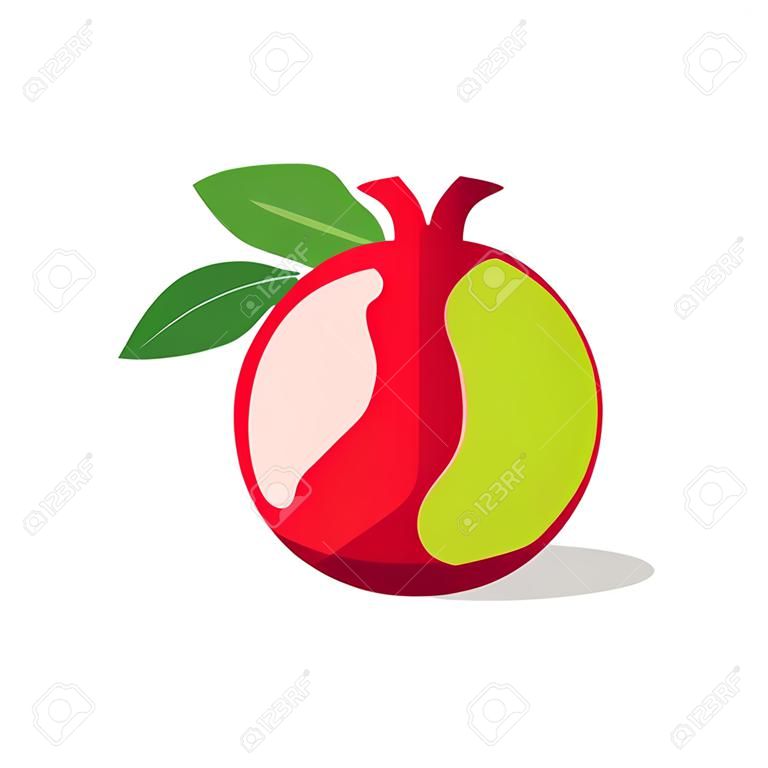 pomegranate fruits. Flat illustration of pomegranate isolated on white background. vector illustration