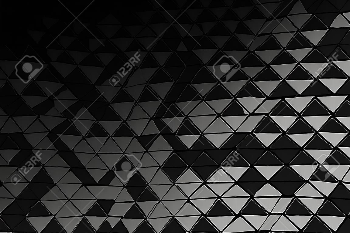 Pattern of many repeating hexagons made of triangles. Geometric three dimensional pattern in monochrome colors. 3d illustration.