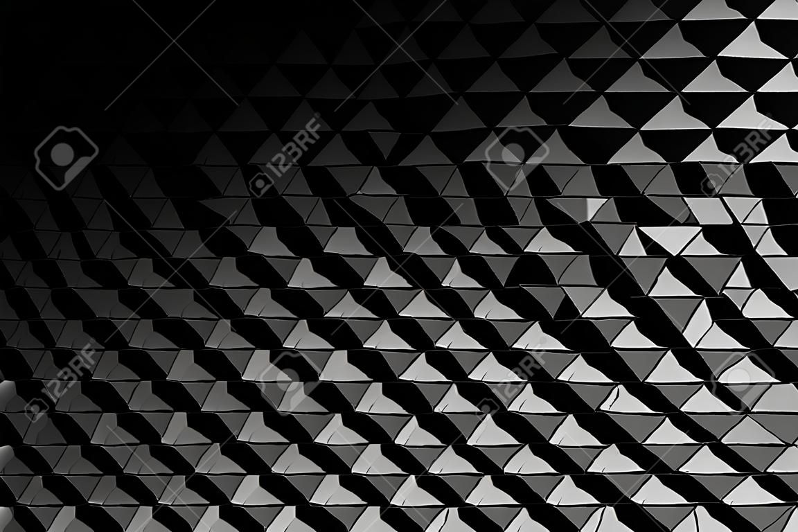 Pattern of many repeating hexagons made of triangles. Geometric three dimensional pattern in monochrome colors. 3d illustration.