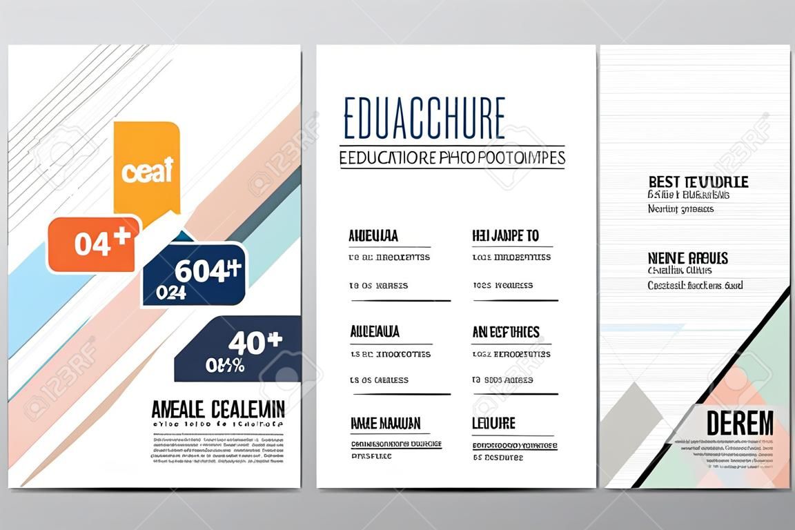 Broşür Tasarım Template.Education kavramı, Geometrik şekiller, Özet Modern arka planlar, Infographic Kavramı. Vektör