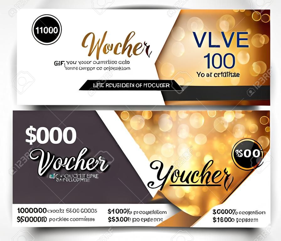 Gift Voucher Template, gift voucher certificate coupon design template,Collection gift certificate business card banner calling card poster.Vector illustration