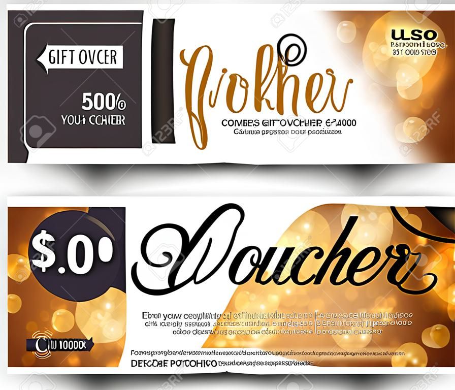 Gift Voucher Template, gift voucher certificate coupon design template,Collection gift certificate business card banner calling card poster.Vector illustration