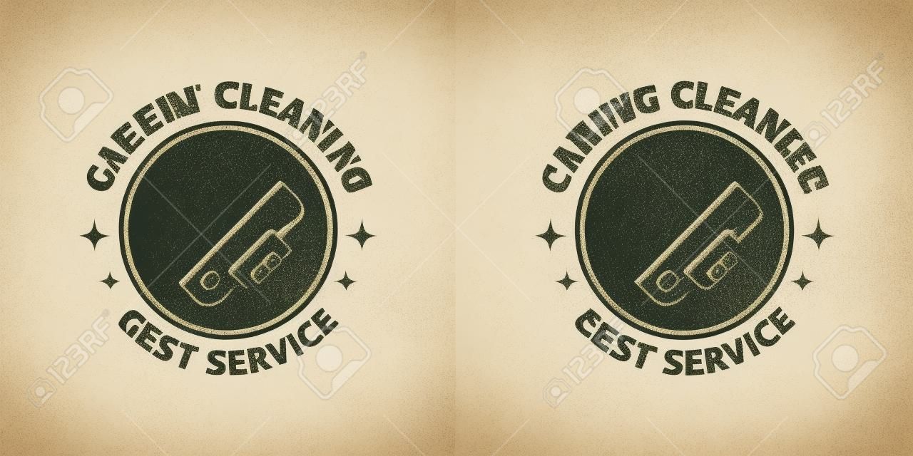 Usługa czyszczenia vintage wektora ikony