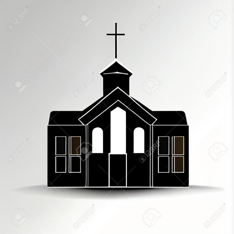 church vector christian religion icon building catholic illustration cross symbol