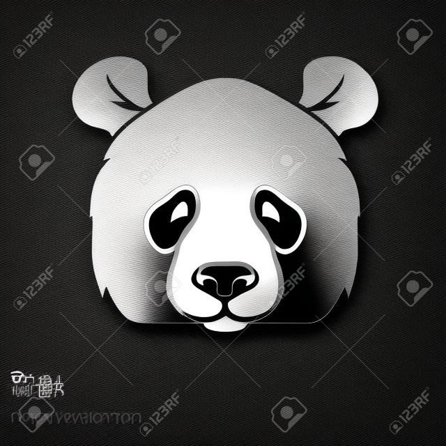Set de Vector Asia Panda siluetas en blanco y negro