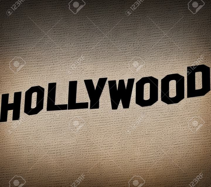 Hollywood sign lettering in vector black