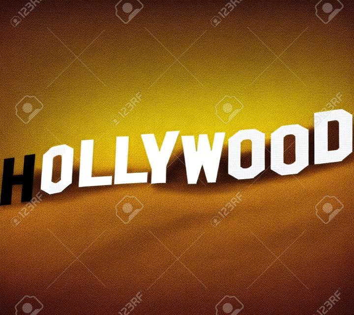 Hollywood sign lettering in vector black