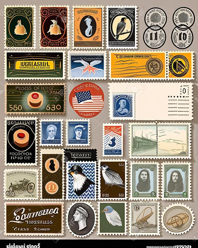 收集各种不同的主题和价格空邮票明信片和橡胶邮票