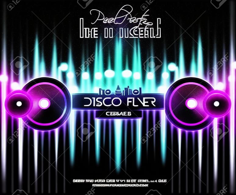 Müzik Geceleri Olay için Disco Club Afiş Şablon. Techno müzik, Hip Hop ve Diskotekler ve gece kulüpleri için Ev Performans Posterler ve broşürler için idealdir.
