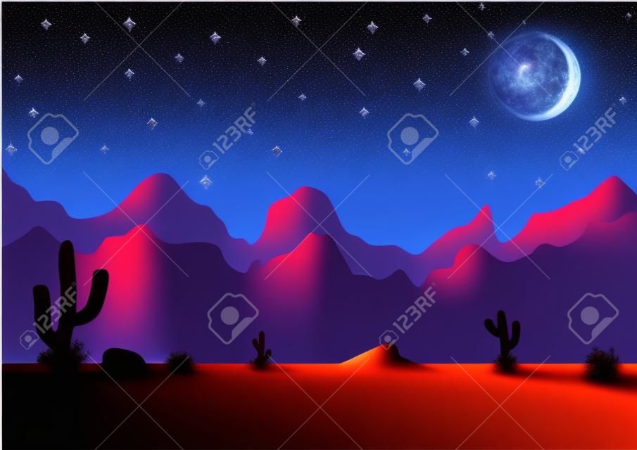Desert fond parallaxe nuit profonde illustration